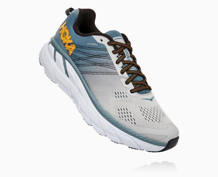 Hoka Løpesko Asfalt Norge - HOKA ONE ONE Clifton 6 Wide Herre Lead [NO-25RPZV]